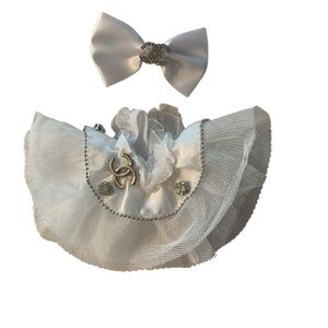 LABUBU DESIGNER DRESS AND BOW - White (2 Piece Set)
